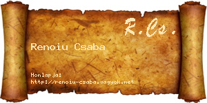 Renoiu Csaba névjegykártya